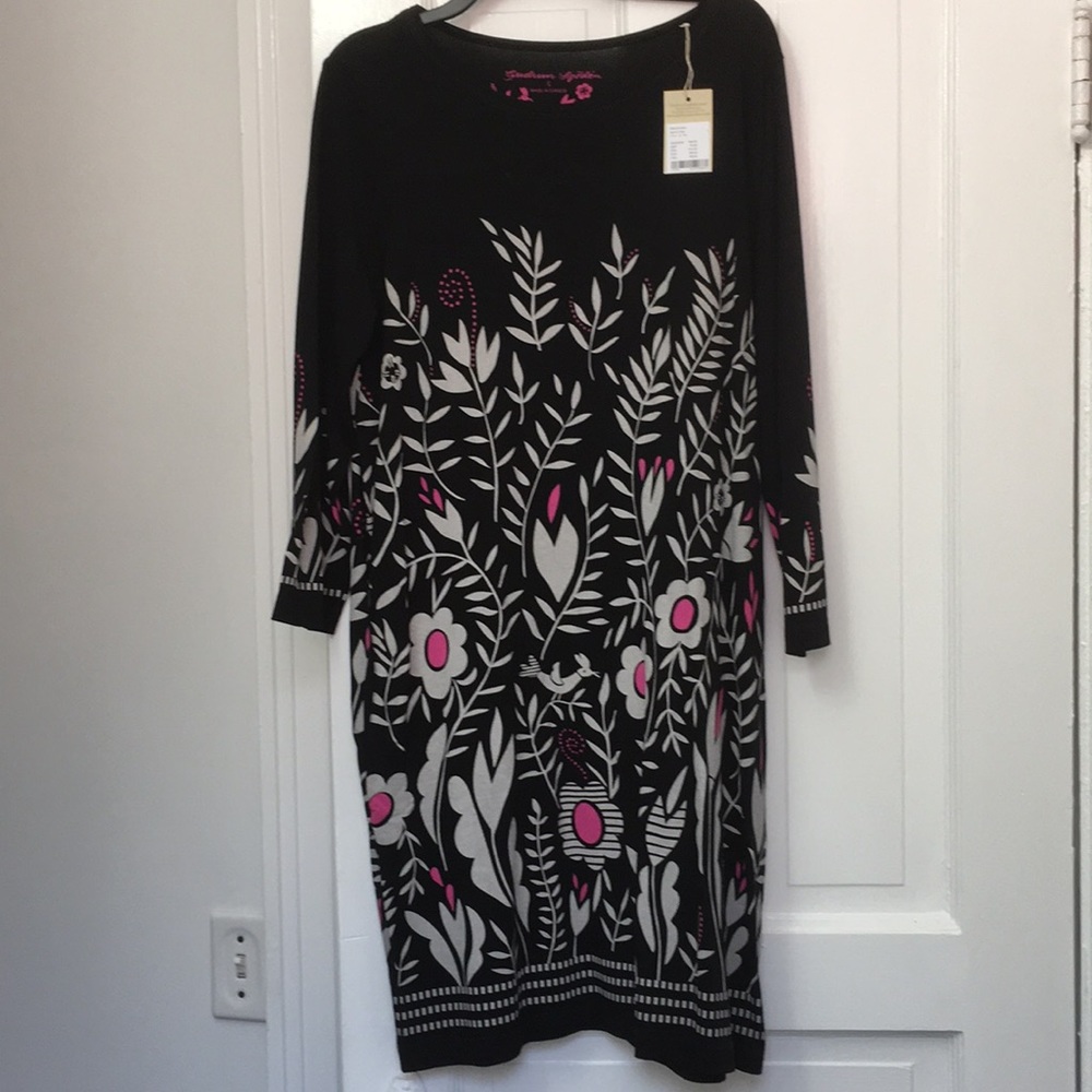 Gudren Sjoden Flowers & Bird Print Dress